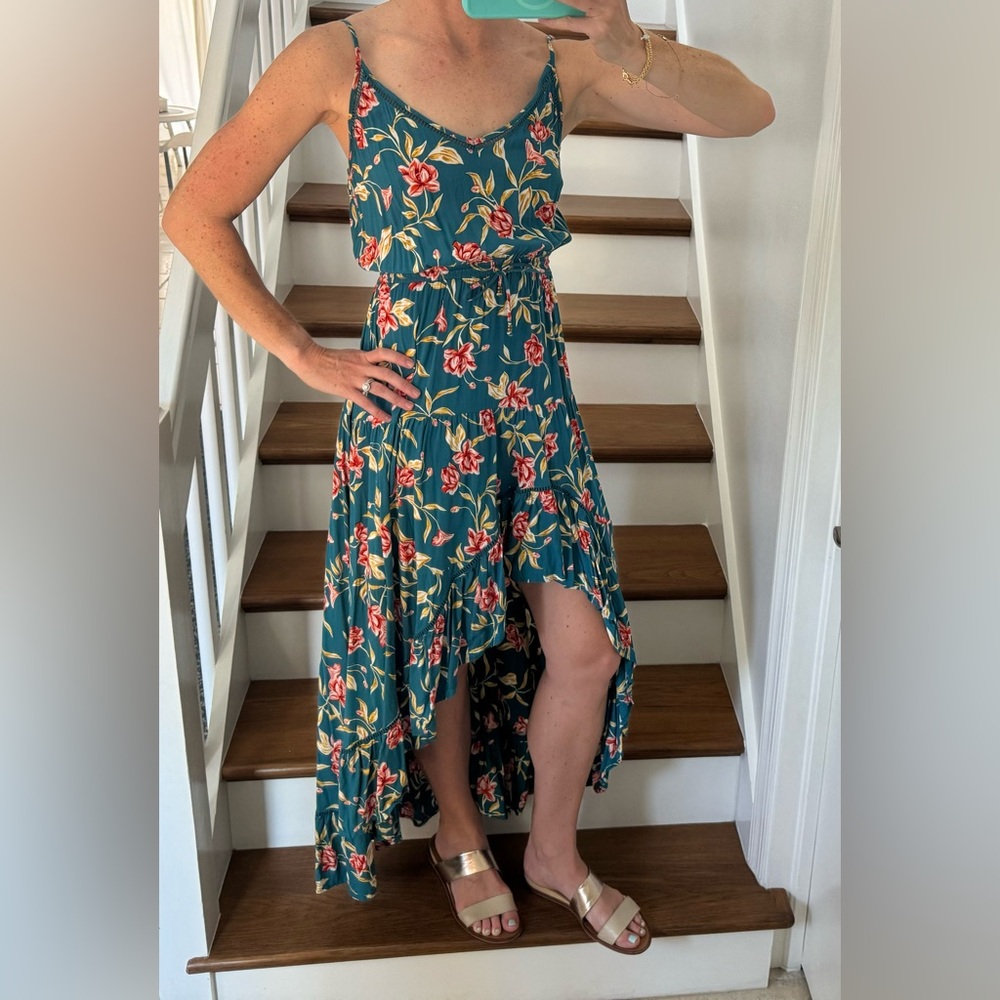 Long floral high low bohemian dress